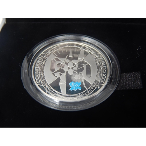 130 - 2009 3 x Olympic Silver Piedfort £5 pieces practically as struck in original box with COA