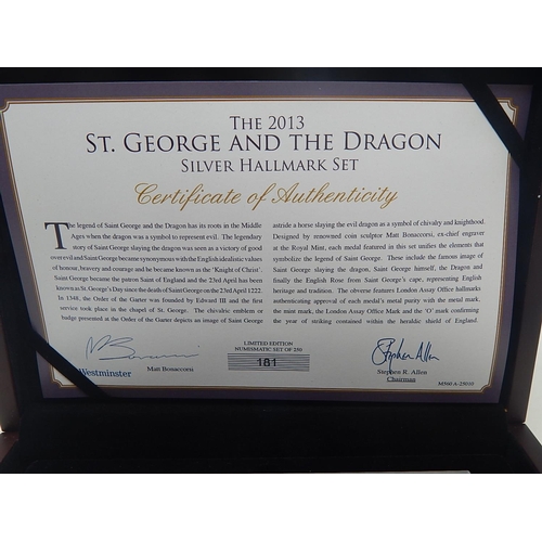 136 - 2013 George and Dragon Silver Hallmark Set