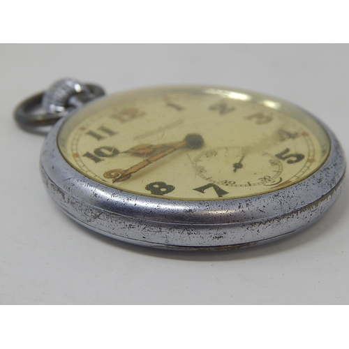 1 - WWII Jaeger Le Coultre Pocket Watch: G.T.S.P 265476 XX & Broad Arrow to Reverse. 5cm Diameter.