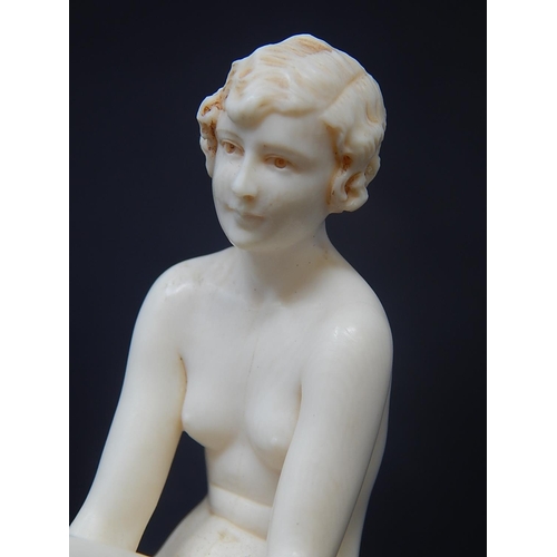 100 - Ferdinand Preiss (German, 1882-1943) Art Deco carved ivory figure depicting a young naked female on ... 