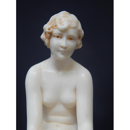 100 - Ferdinand Preiss (German, 1882-1943) Art Deco carved ivory figure depicting a young naked female on ... 