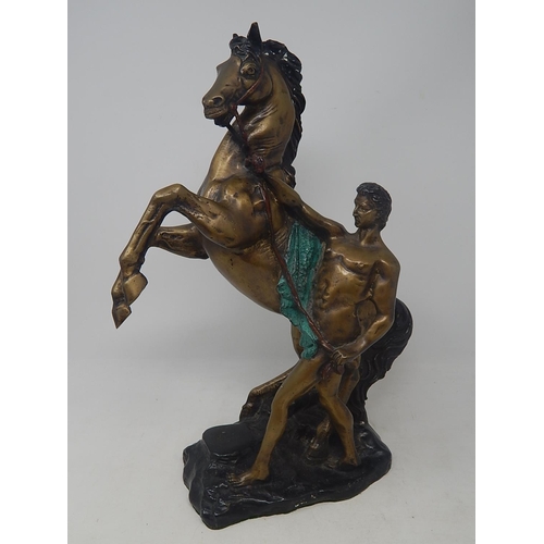 102 - Large Bronze Rearing Horse: Measures 37cm High