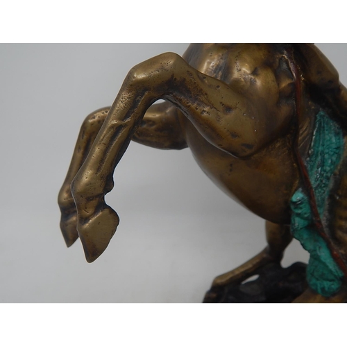 102 - Large Bronze Rearing Horse: Measures 37cm High