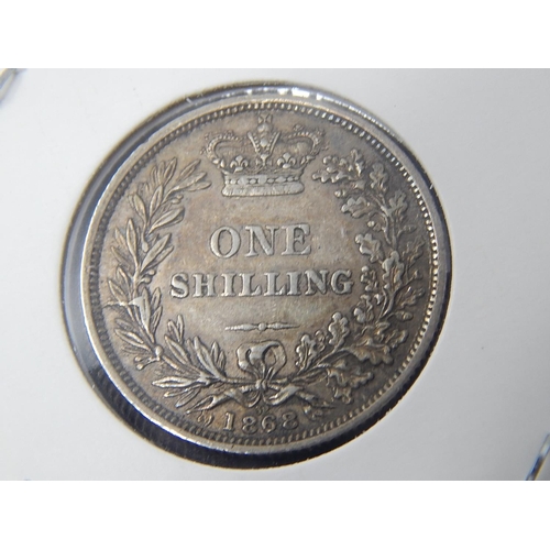 17 - Queen Victoria 1868 Silver Shilling