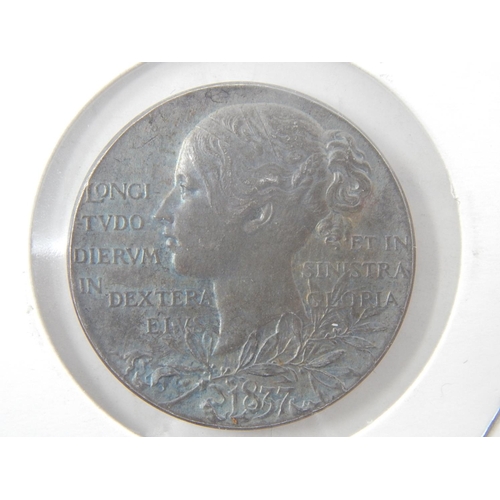 18 - Queen Victoria Young & Old Head Silver Medallion