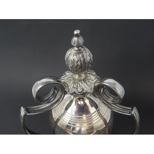 20 - Victorian Silver Plated Table Bell & Beater by L&W: Measures 21.5cm High.