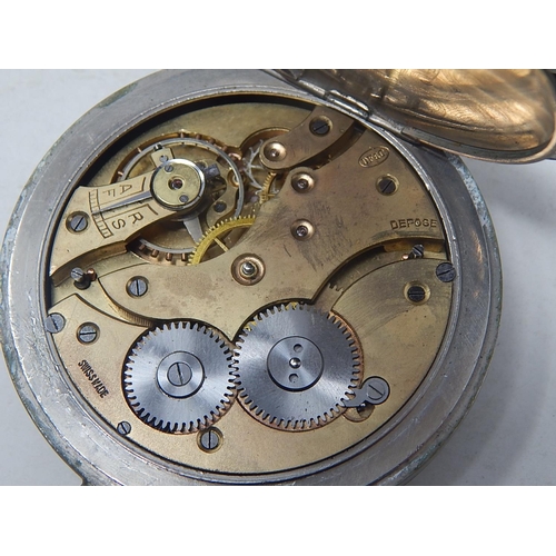 3 - D & F Swiss Made Goliath Pocket Watch: 6.6cm Diameter.