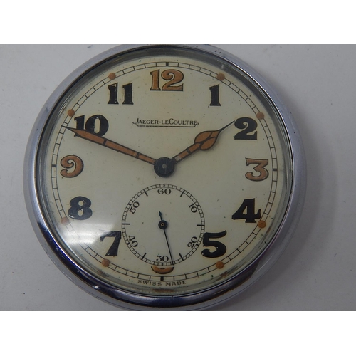 8 - WWII Jaeger Le Coultre Pocket Watch: G.T.S.P 281389: 5cm Diameter