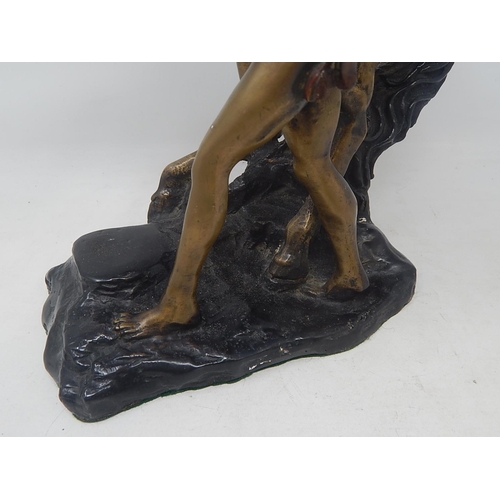 102 - Large Bronze Rearing Horse: Measures 37cm High