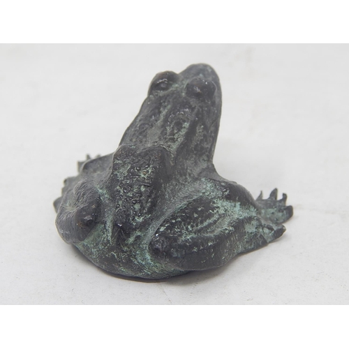 103 - Antique Bronze Frog: Measures 5cm