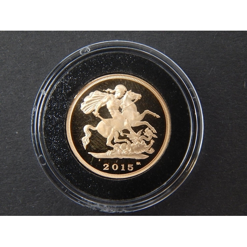 91 - Elizabeth II Proof Half Sovereign 2015, practically as struck