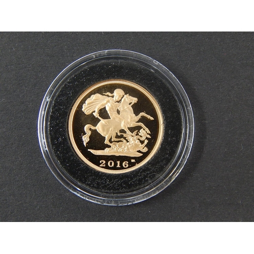 93 - Elizabeth II 2016 Proof Gold Sovereign, Half Sovereign & Quarter Sovereign, brilliant, about as stru... 