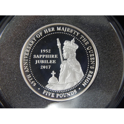 163 - Sapphire Jubilee Piedfort £5 coin