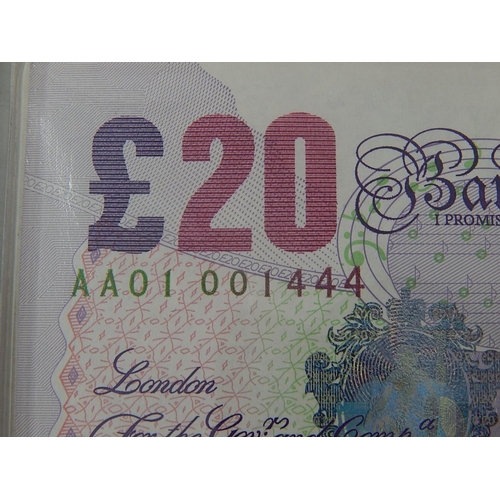 167 - 2003 £20/£10/£5 Cypher early serial number banknotes practically Uncirculated