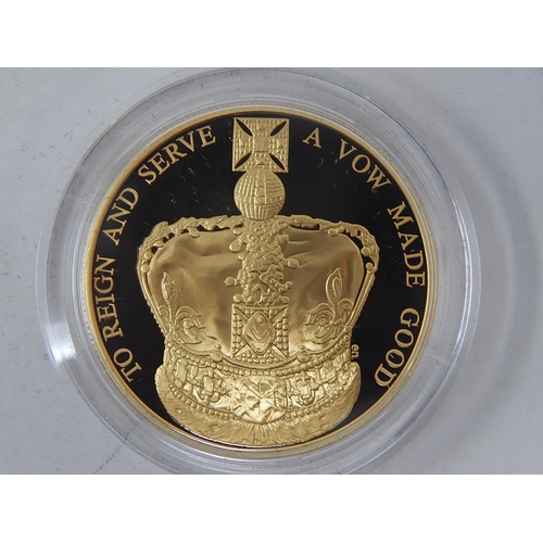 194 - 2013 Silver £5 coin gold plated