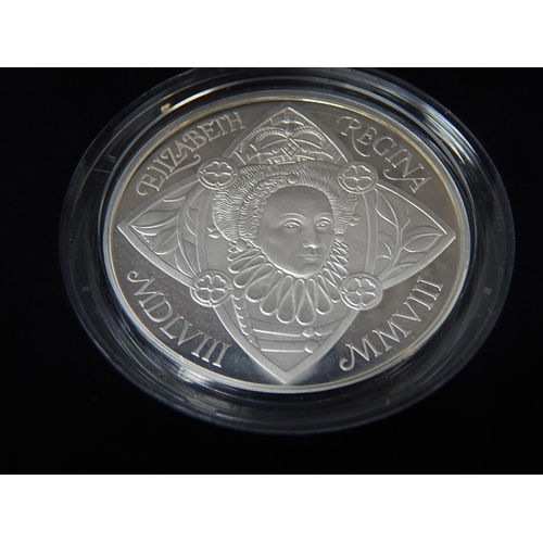 199 - 2008 Piedfort silver £5; 2008 Piefort Silver £1; 2008 Silver Piedfort £2 and a 2008 Silver £1