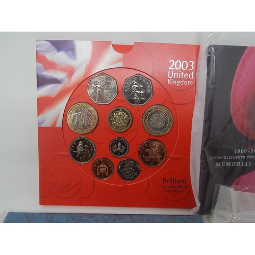 203 - 2007 £2; 2003 Crown; 2003 Brilliant Uncirculated Set x 2; DNA £2; Pre-Decimal Coin Set; 2003 £5 and ... 