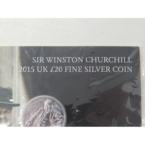 211 - 5 x £20 Silver coins