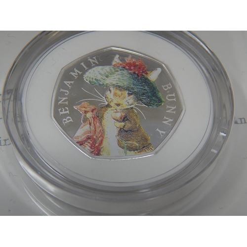 217 - 2017 Beatrix Potter 50p Silver Proof Benjamin Bunny practically as struck in original box with COA