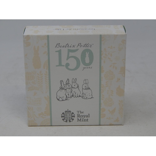 218 - 2016 Beatrix Potter 50p Silver Proof Piedfort practically as struck in original box with COA