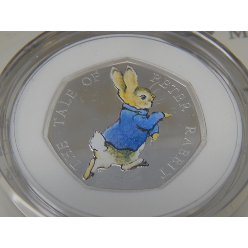 220 - 2017 Beatrix Potter 50p Silver Proof Peter Rabbit practically as struck in original box with COA