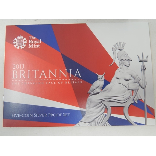 227 - 2013 Britannia Silver Proof Set practically as struck in original box with COA