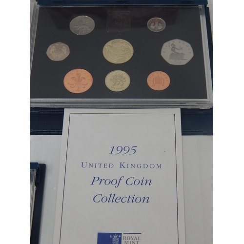 233 - 1973 FFE 50p; 1989 Proof Set; 1995 Proof Set; 2011 and 2012 Brilliant Uncirculated Sets and 2008 £2 ... 