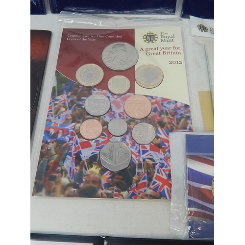 238 - Royal Mint 2 x £1 Old and New; 2012 Brilliant Uncirculated set; 2005 set; New Zealand Lord of the Ri... 