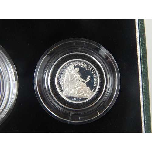 242 - 2007 Silver Britannia Proof Set practically as struck in original box with COA