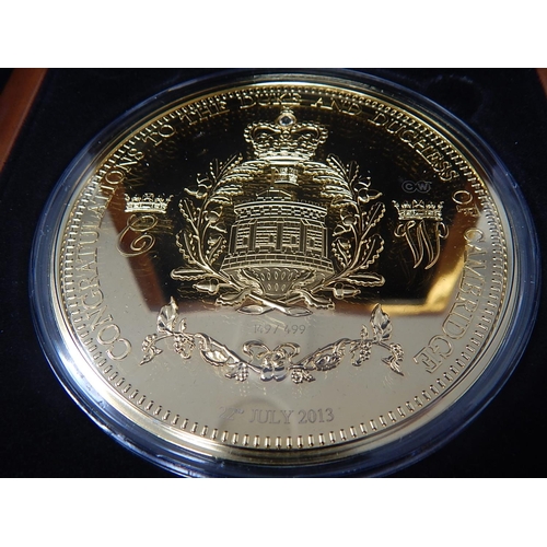 248 - London Mint first ever 88mm Royal baby commemorative; 2016 Silver Britannia PNC and a 2013 Silver PN... 