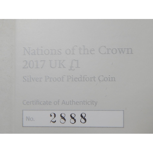 249 - 2017 Silver Proof Piedfort £1; William and Catherine Silver Proof £5s ordinary and Piedfort practica... 