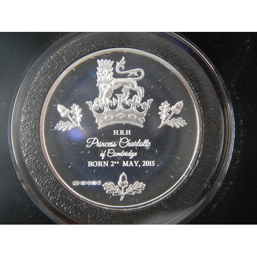 252 - Tristan da Cunha Queen and Prince Philip £5; Sapphire Jubilee £5 Silver Proof; Prince Charlotte Silv... 