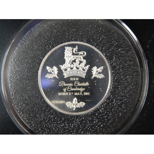 252 - Tristan da Cunha Queen and Prince Philip £5; Sapphire Jubilee £5 Silver Proof; Prince Charlotte Silv... 