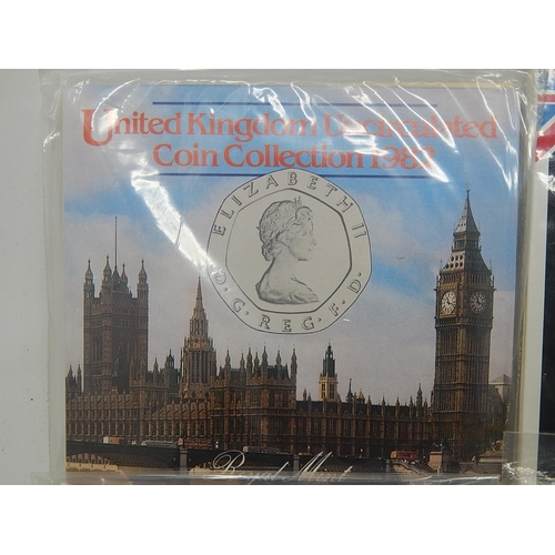 253 - Brilliant Uncirculated Year packs 1982, 1983, 1984, 1985, 1986, 1987, 1988, 1989, 1990 and 1994