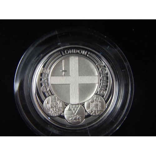 254 - 2009 Sllver Proof £1; 2010 and 2011 Silver Piedfort Proof £1; 2011 Silver Proof Piedfort Five Pound