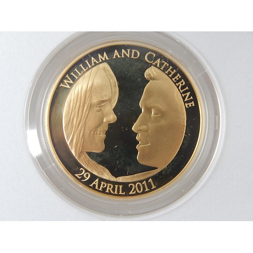 269 - 2011 Royal Wedding Gold Plated Silver Proof £5 coin