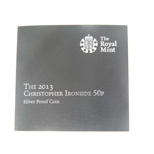 270 - 2013 Christopher Ironside Proof Silver 50p practically as struck in original cases of issue with COA