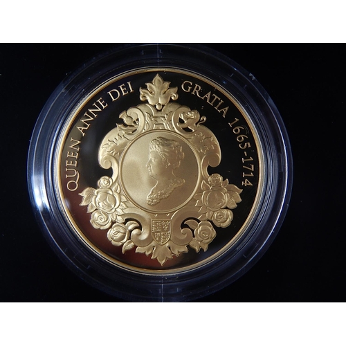 274 - 2014 300th Anniversary Death of Queen Anne £5 gold plated coin