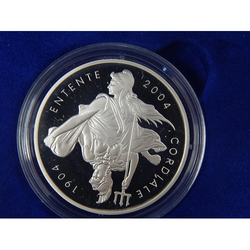 280 - Entente Cordiale £5 Silver Proof Crown; Diana 2007 £5; Countdown 2012 £5 Proof practically as struck... 