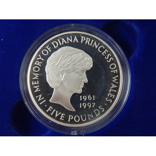 281 - Diana 1997 Silver Proof Crown; 1993 Silver Proof £1 and a 1998 Proof £1