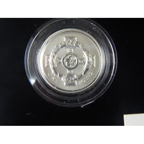 285 - 2001 £1 Silver Proof special frosted finish; 1997 50p pair Silver Proof practically as struck in ori... 