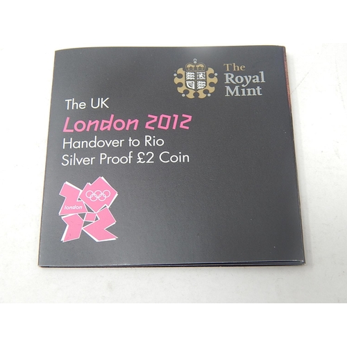 288 - 2002 Silver Jubilee Crown; 2012 Silver Proof £2 Handover to Rio; 1998 Silver Proof £5