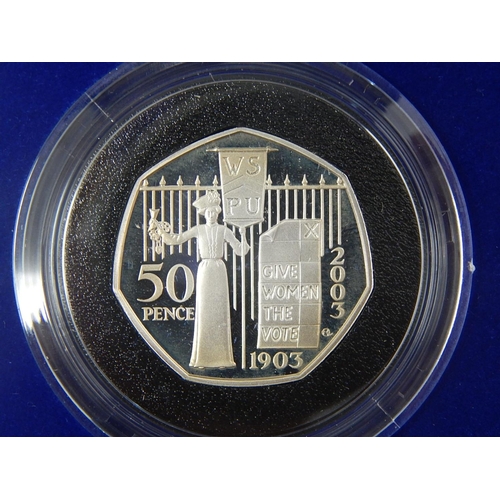 290 - 2003 Silver Piedfort 3-coin set practically as struck in original cases of issue with COA