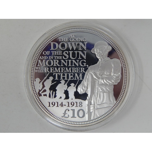 292 - 2014 Silver Proof Guernsey First World War Commemorative £10 5 Ounce coin