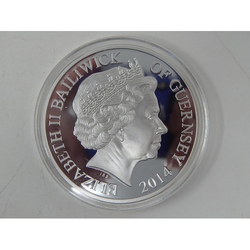 292 - 2014 Silver Proof Guernsey First World War Commemorative £10 5 Ounce coin