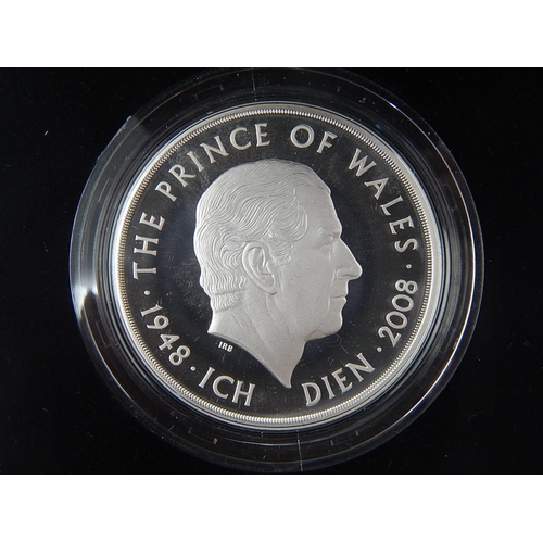 293 - Queen Mother Silver Proof Crown; 2013 Silver £5; 2008 Silver Proof Piedfort £5