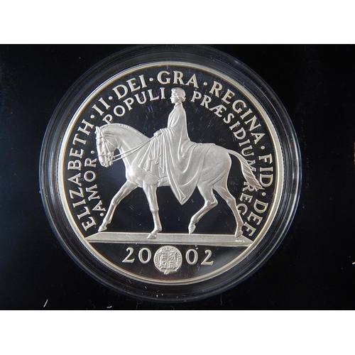 297 - £5 Longest Reign Piedfort; Royal Ascension Set GB/Canada/Australia; 2003 Proof Silver Crown