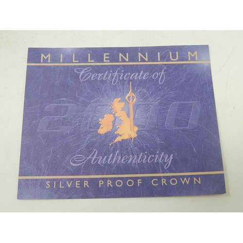 298 - 2000 Silver Proof Crown; 1997, 2002 Silver Crowns; 2000 Silver Five Pounds