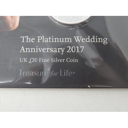 37 - Royal Mint Platinum Wedding Anniversary 2017 £20 Fine Silver coin