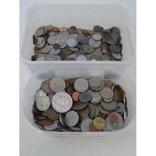 62 - Two Tubs Containing a Large Quantity of Unsorted Coins